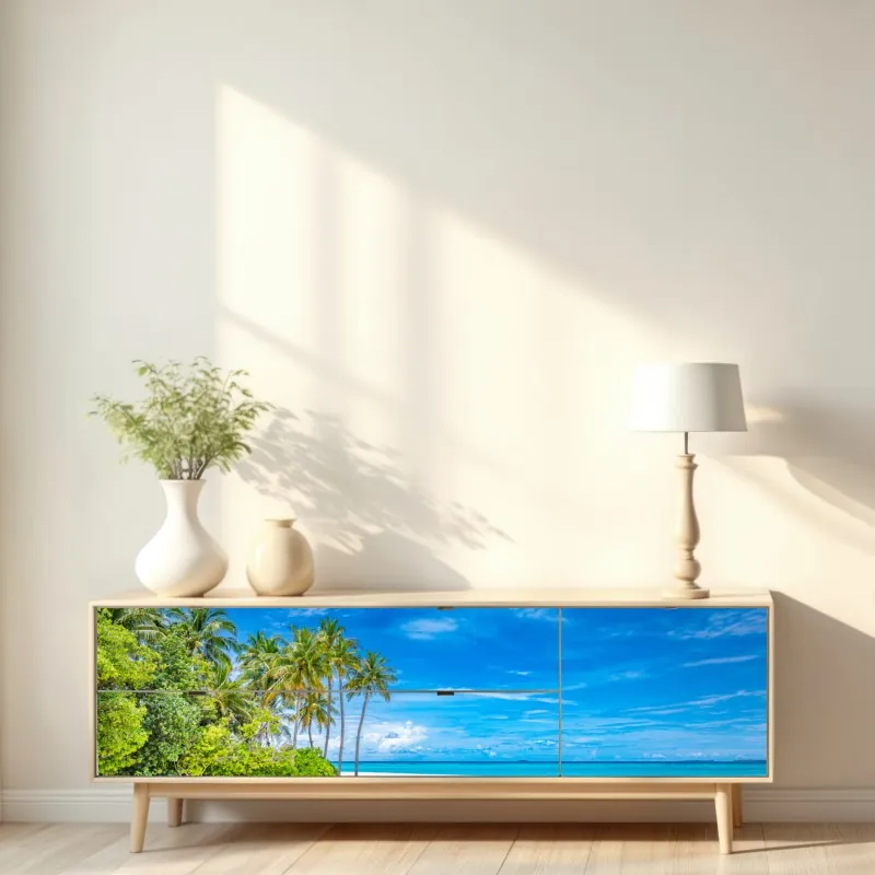 Naklejka repozycjonowalna czerwono-białe tulipany na czarnym tle – Wallissimo®