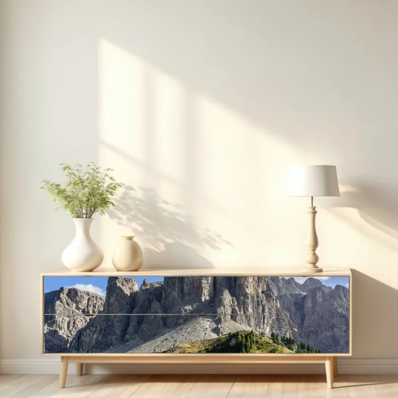 Naklejka repozycjonowalna jesienne przedpołudnie nad jeziorem z pomostem – Wallissimo®