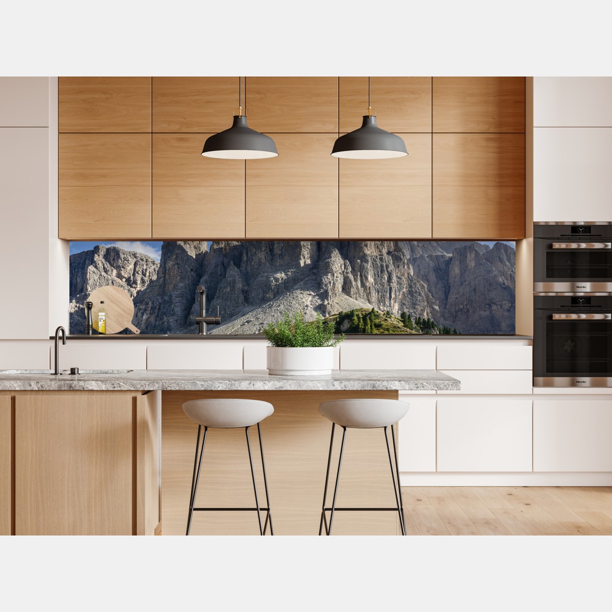 Naklejka repozycjonowalna majestatyczne alpejskie szczyty nad zielonymi zboczami – Wallissimo® Naklejka repozycjonowalna majestatyczne alpejskie szczyty nad zielonymi zboczami – Wallissimo®