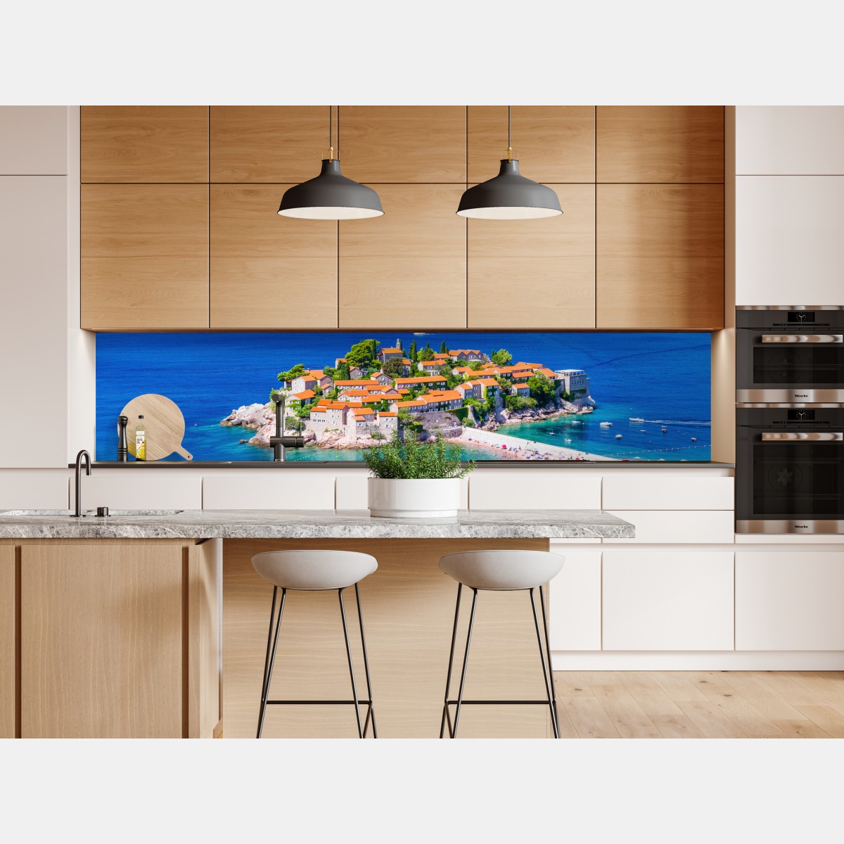 Naklejka repozycjonowalna Sveti Stefan, Czarnogóra historyczny kurort na wyspie – Wallissimo® Naklejka repozycjonowalna Sveti Stefan, Czarnogóra historyczny kurort na wyspie – Wallissimo®