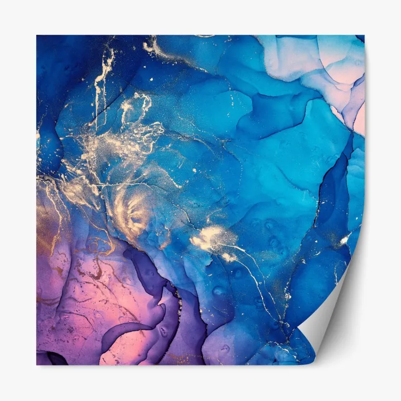 Naklejka repozycjonowalna mistyczny portret w złocie i błękicie – Wallissimo®