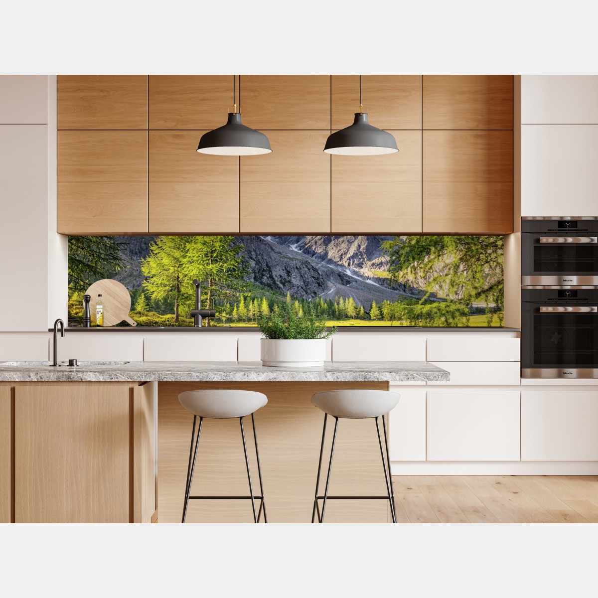 Naklejka repozycjonowalna alpejska łąka z górskim strumieniem – Wallissimo® Naklejka repozycjonowalna alpejska łąka z górskim strumieniem – Wallissimo®