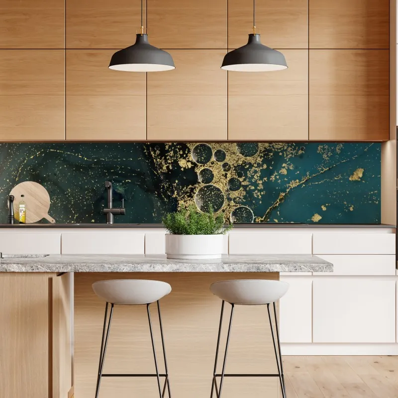 Naklejka repozycjonowalna delikatny niebieski wzór botaniczny – Wallissimo®