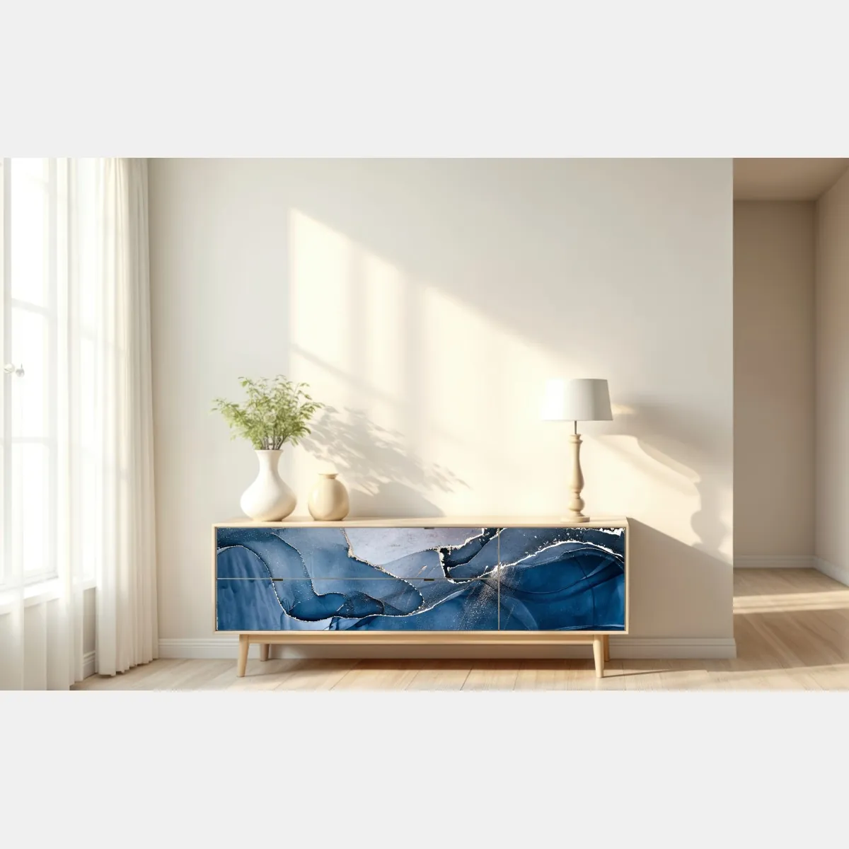 Naklejka repozycjonowalna głęboki niebieski marmur abstrakcja – Wallissimo® Naklejka repozycjonowalna głęboki niebieski marmur abstrakcja – Wallissimo®