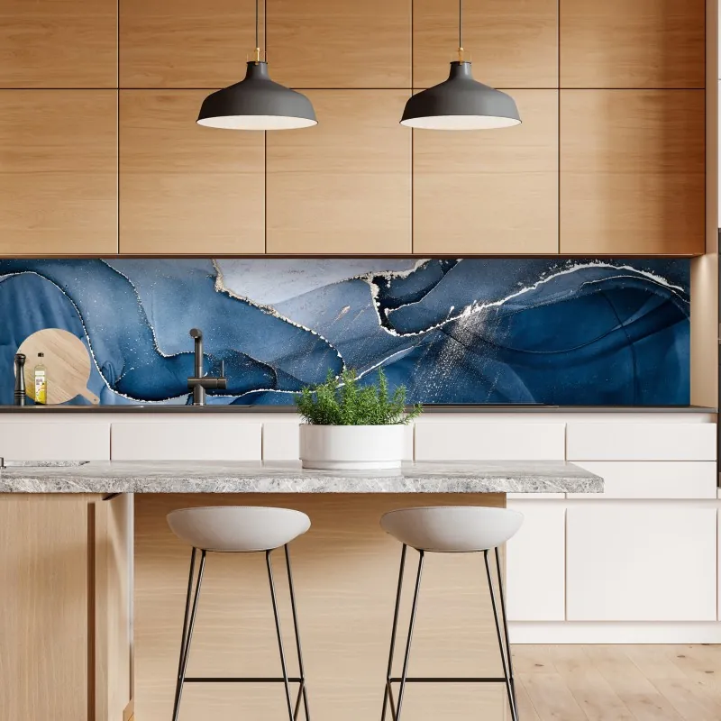Naklejka repozycjonowalna głęboki niebieski marmur abstrakcja – Wallissimo® Naklejka repozycjonowalna głęboki niebieski marmur abstrakcja – Wallissimo®