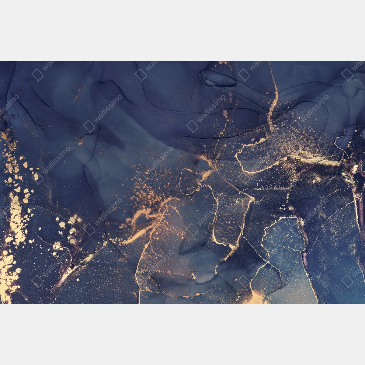 Naklejka repozycjonowalna granatowa marmurowa abstrakcja ze złotymi żyłkami – Wallissimo® Naklejka repozycjonowalna granatowa marmurowa abstrakcja ze złotymi żyłkami – Wallissimo®