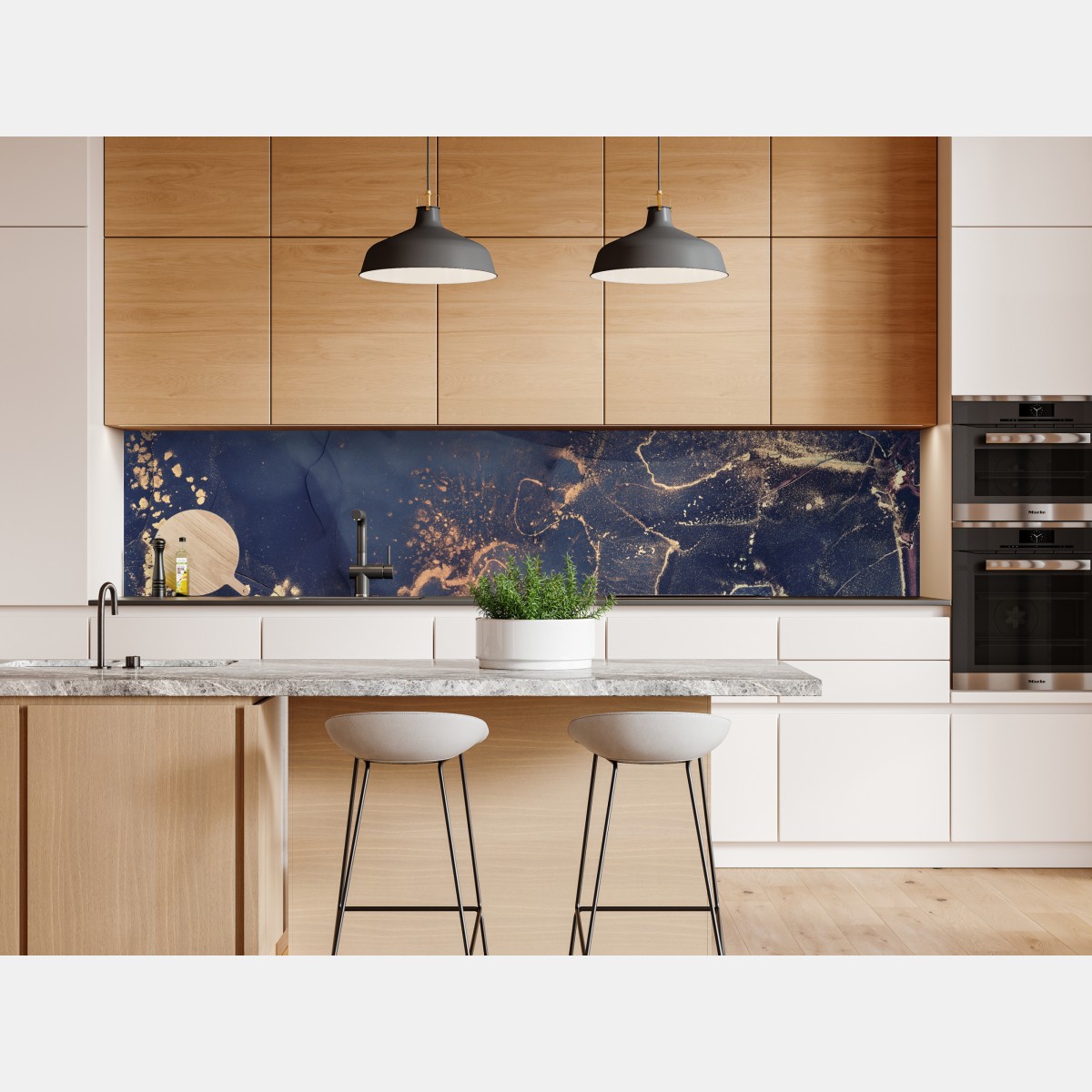 Naklejka repozycjonowalna granatowa marmurowa abstrakcja ze złotymi żyłkami – Wallissimo® Naklejka repozycjonowalna granatowa marmurowa abstrakcja ze złotymi żyłkami – Wallissimo®