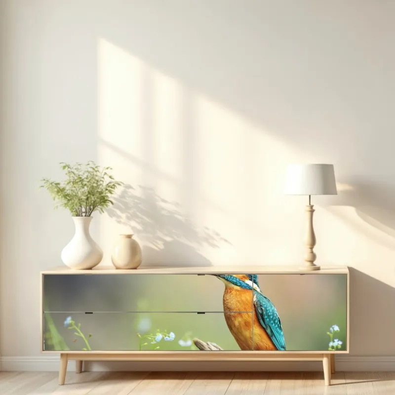 Naklejka repozycjonowalna intensywny fioletowy 3d wir wstęg – Wallissimo®