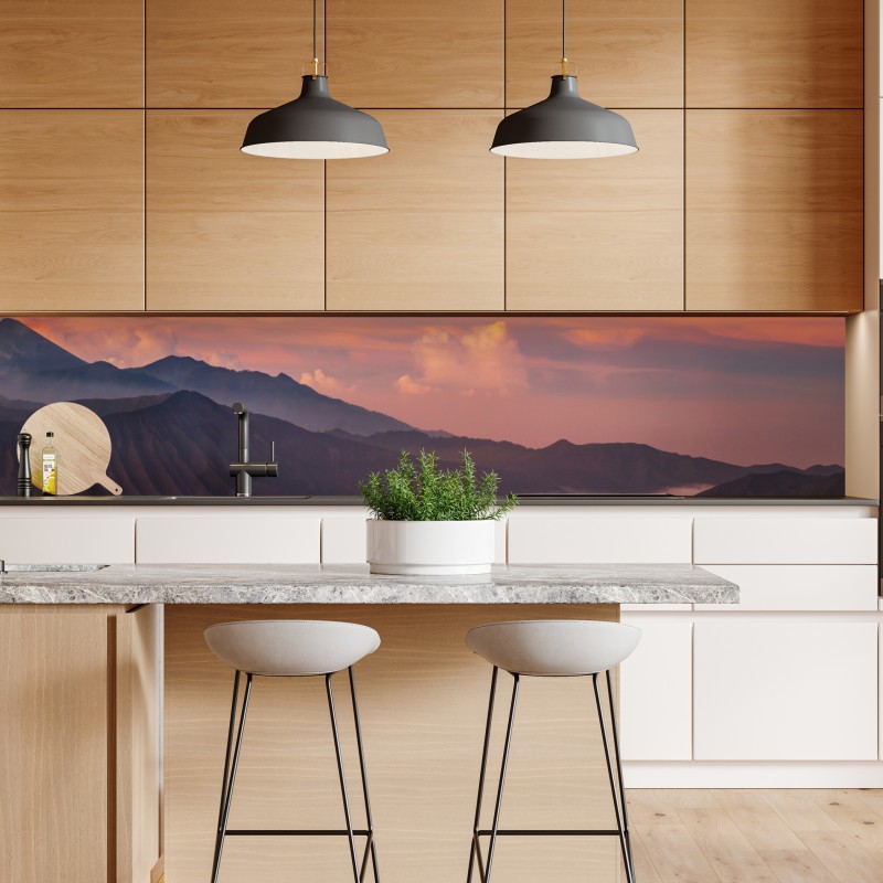 Naklejka repozycjonowalna wschodzący balon nad mglistymi górami – Wallissimo® Naklejka repozycjonowalna wschodzący balon nad mglistymi górami – Wallissimo®