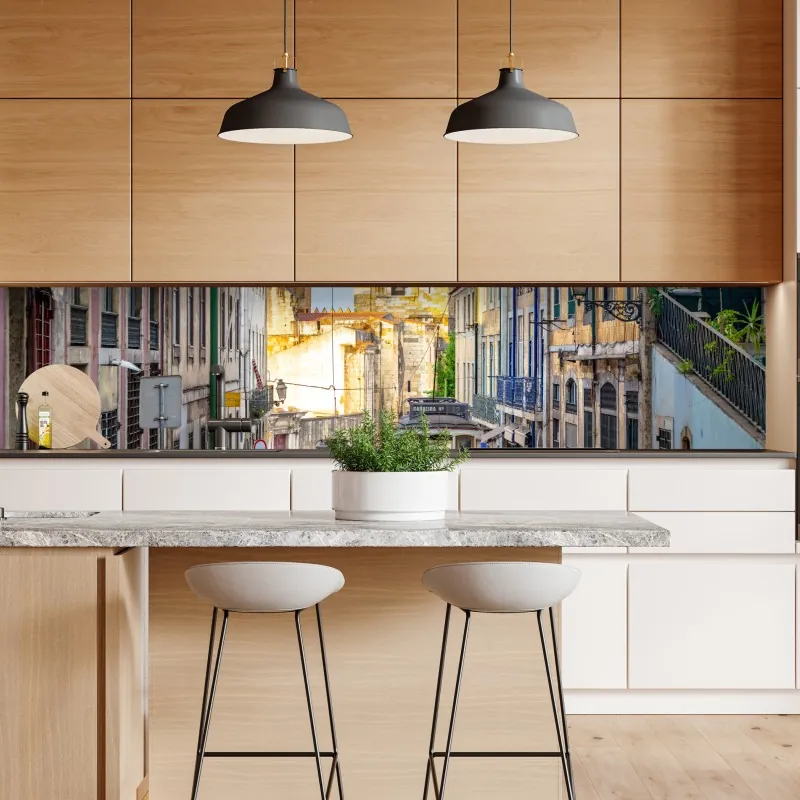 Naklejka repozycjonowalna zakrzywione betonowe schody spiralne – Wallissimo®