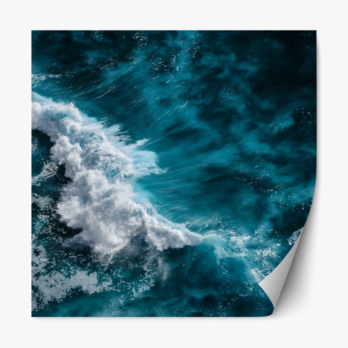 Repositionable sticker aerial turquoise ocean waves in Bali