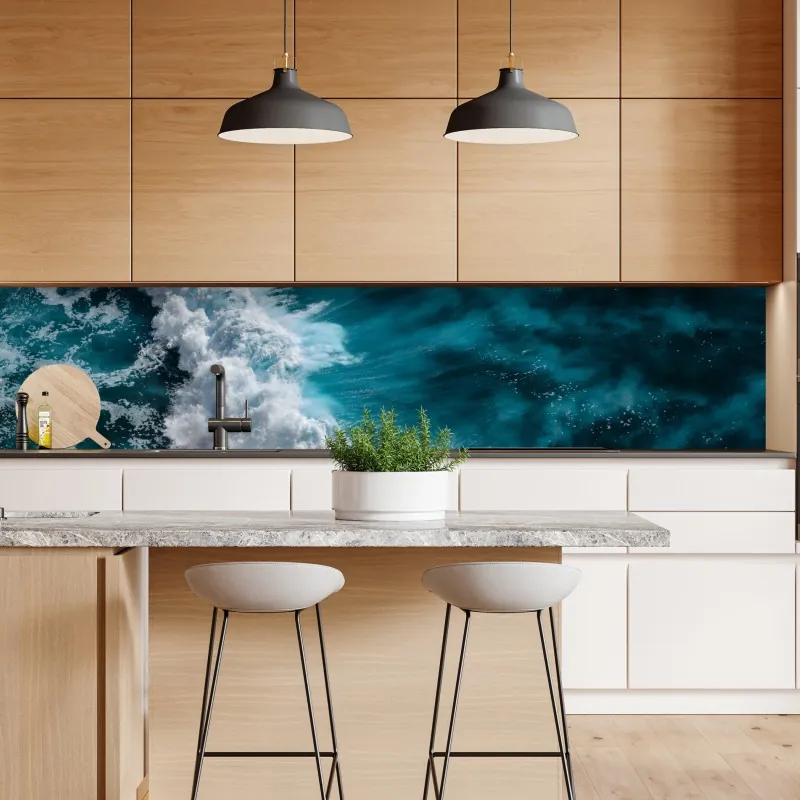 Naklejka repozycjonowalna turkusowe fale oceanu z lotu ptaka Bali – Wallissimo® Naklejka repozycjonowalna turkusowe fale oceanu z lotu ptaka Bali – Wallissimo®