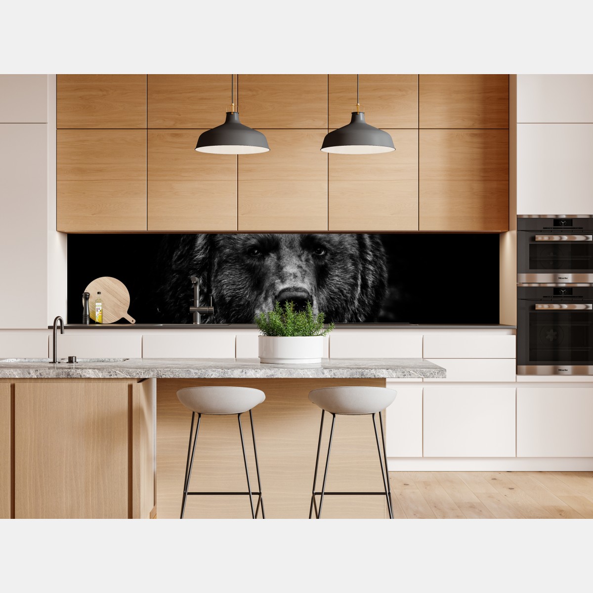 Naklejka repozycjonowalna mroczny portret niedźwiedzia grizzly – Wallissimo® Naklejka repozycjonowalna mroczny portret niedźwiedzia grizzly – Wallissimo®