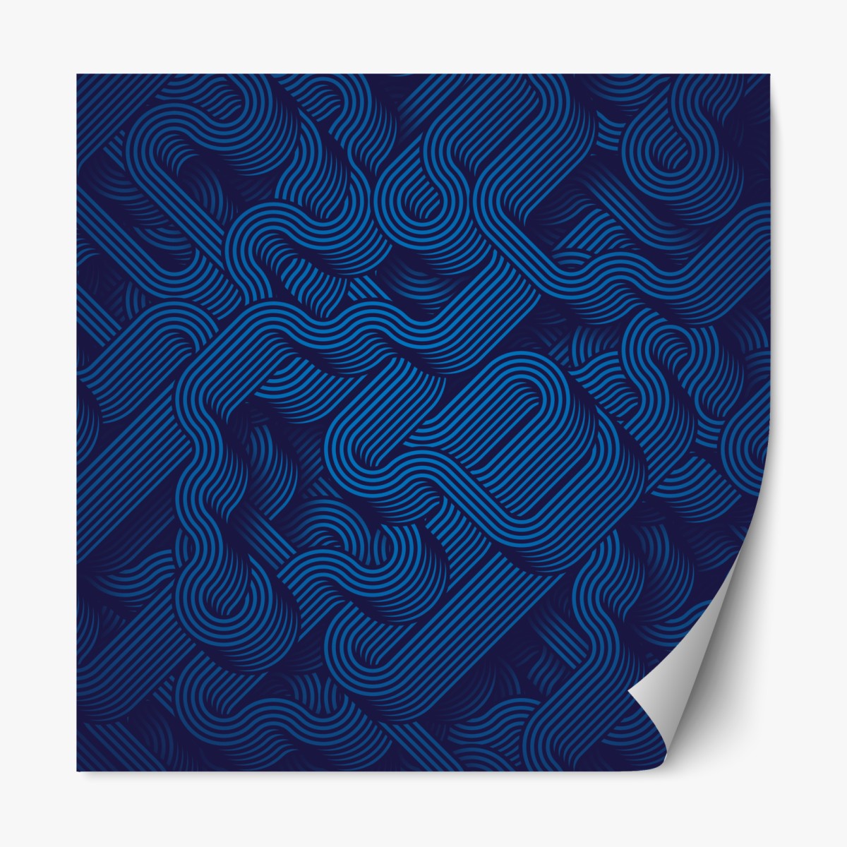 Repositionable sticker deep blue abstract line pattern