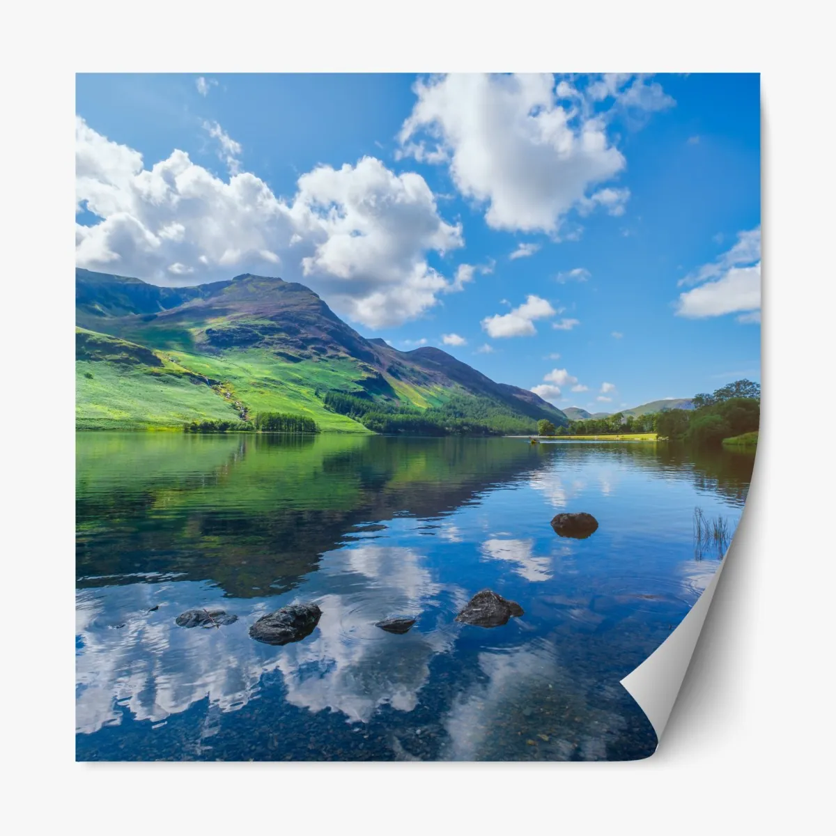 Naklejka repozycjonowalna spokojne górskie odbicia w Lake District – Wallissimo® Naklejka repozycjonowalna spokojne górskie odbicia w Lake District – Wallissimo®