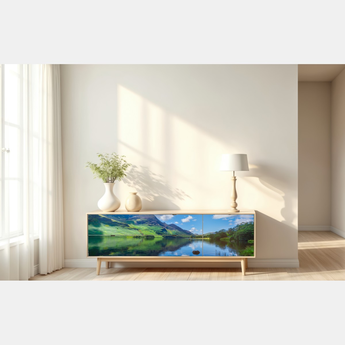 Naklejka repozycjonowalna spokojne górskie odbicia w Lake District – Wallissimo® Naklejka repozycjonowalna spokojne górskie odbicia w Lake District – Wallissimo®