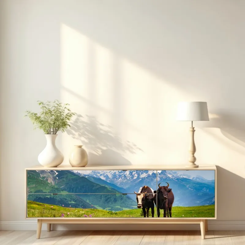 Naklejka repozycjonowalna intensywny fioletowy 3d wir wstęg – Wallissimo®