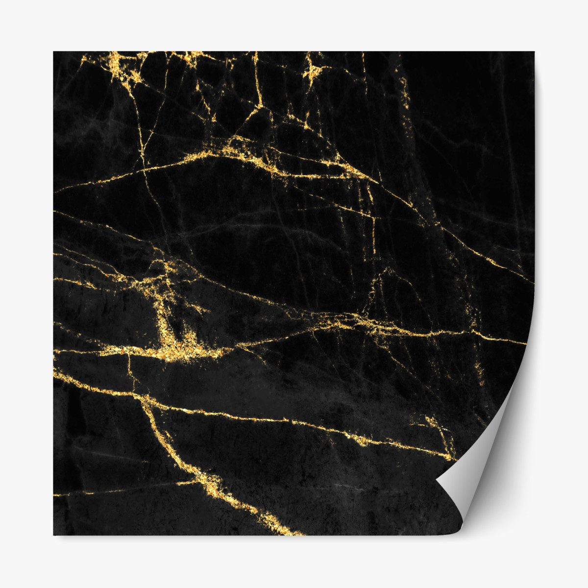 Repositionable sticker luxury black marble with gold veins