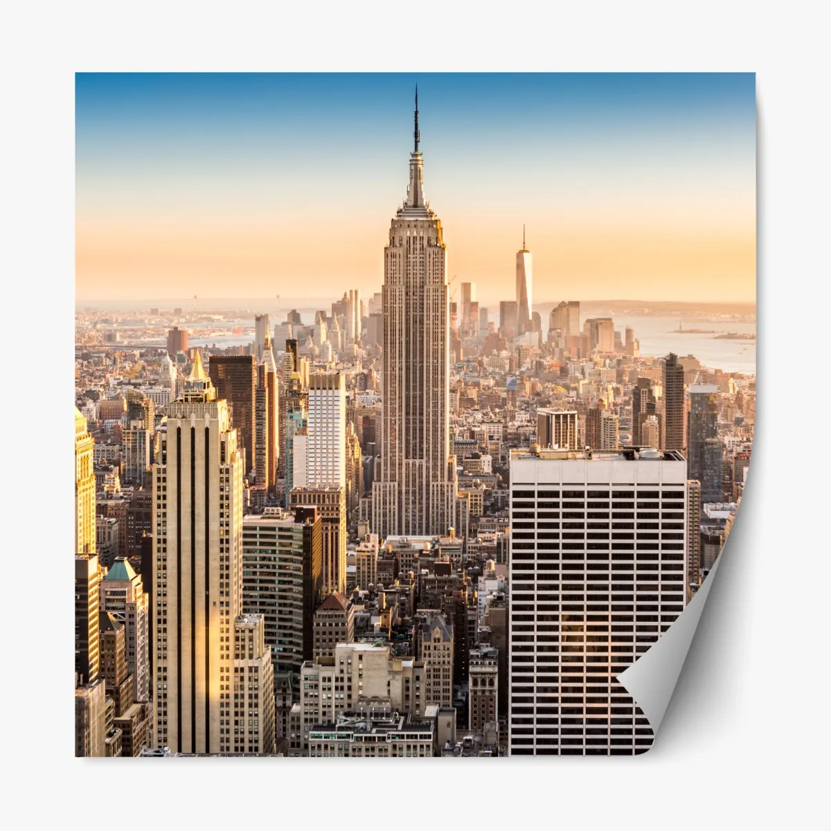 Naklejka repozycjonowalna Nowy Jork panorama miasta o zachodzie słońca – Wallissimo® Naklejka repozycjonowalna Nowy Jork panorama miasta o zachodzie słońca – Wallissimo®