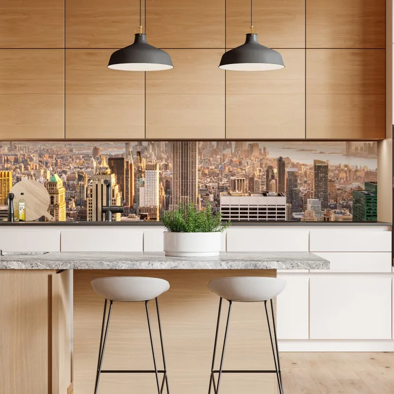 Naklejka repozycjonowalna świątynia z widokiem na wybrzeże Jiufen, Tajwan – Wallissimo®