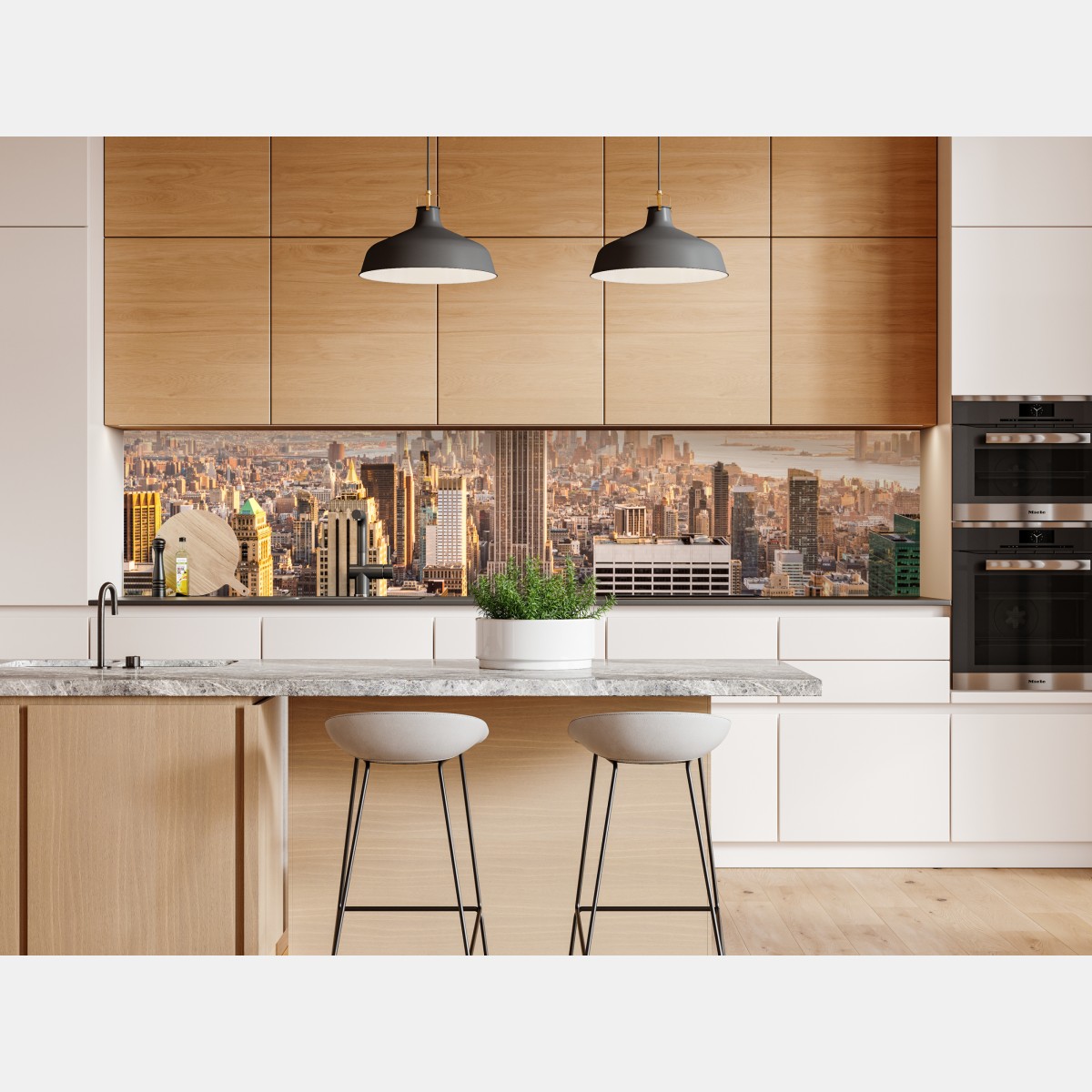 Naklejka repozycjonowalna Nowy Jork panorama miasta o zachodzie słońca – Wallissimo® Naklejka repozycjonowalna Nowy Jork panorama miasta o zachodzie słońca – Wallissimo®