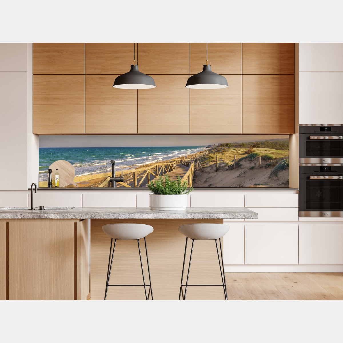 Naklejka repozycjonowalna drewniany pomost na plażę w Guardamar – Wallissimo® Naklejka repozycjonowalna drewniany pomost na plażę w Guardamar – Wallissimo®