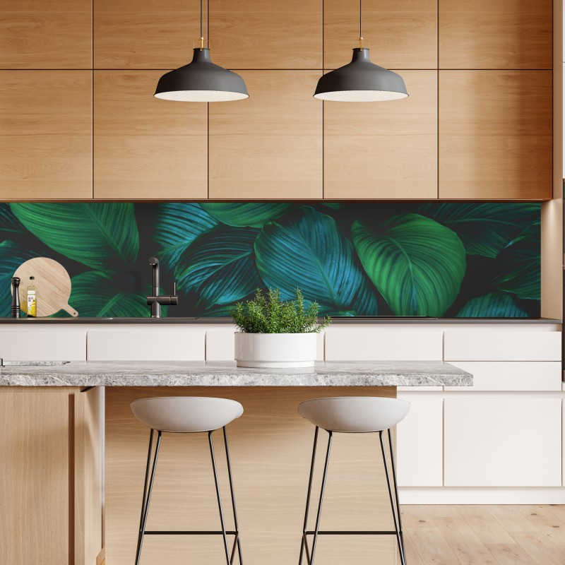 Naklejka repozycjonowalna bujne tropikalne liście – Wallissimo® Naklejka repozycjonowalna bujne tropikalne liście – Wallissimo®