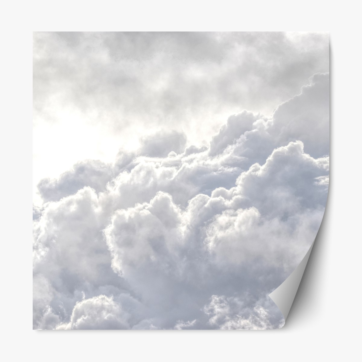 Repositionable sticker ethereal white cloudscape