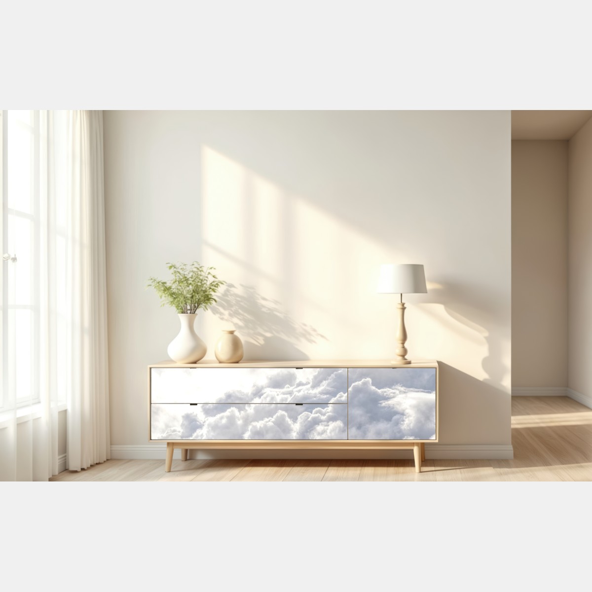 Naklejka repozycjonowalna eteryczny pejzaż chmur – Wallissimo® Naklejka repozycjonowalna eteryczny pejzaż chmur – Wallissimo®