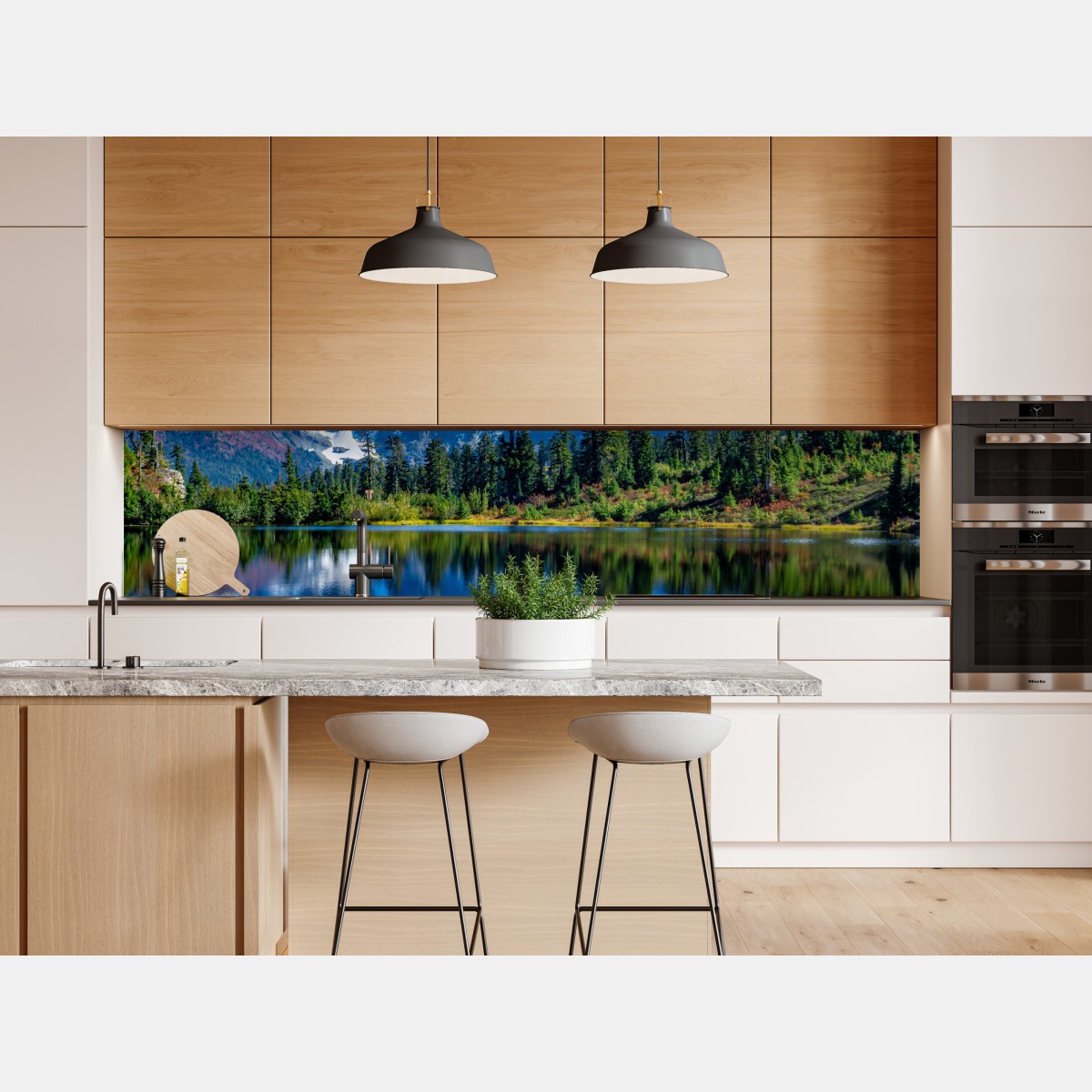 Naklejka repozycjonowalna majestatyczne odbicie gór nad jeziorem – Wallissimo® Naklejka repozycjonowalna majestatyczne odbicie gór nad jeziorem – Wallissimo®