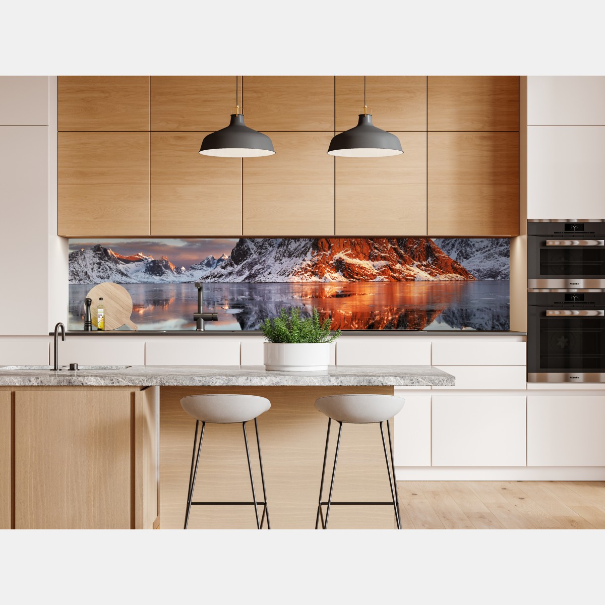 Naklejka repozycjonowalna Lofoty wschód słońca nad górami – Wallissimo® Naklejka repozycjonowalna Lofoty wschód słońca nad górami – Wallissimo®