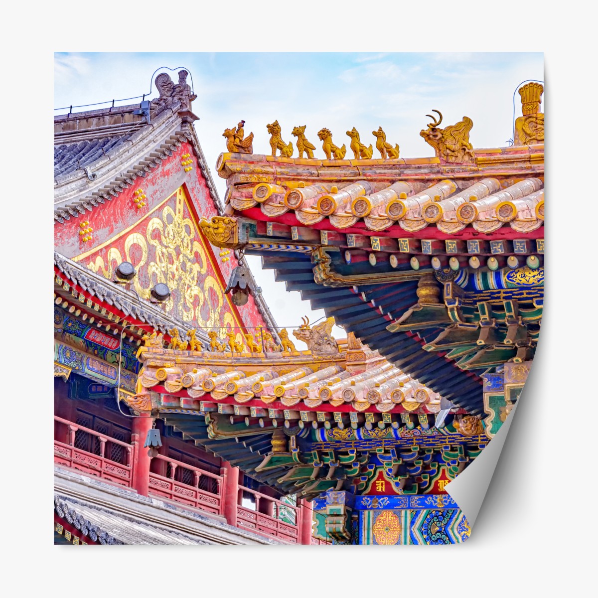 Repositionable sticker ornate roof decorations of Lama Temple, Beijing