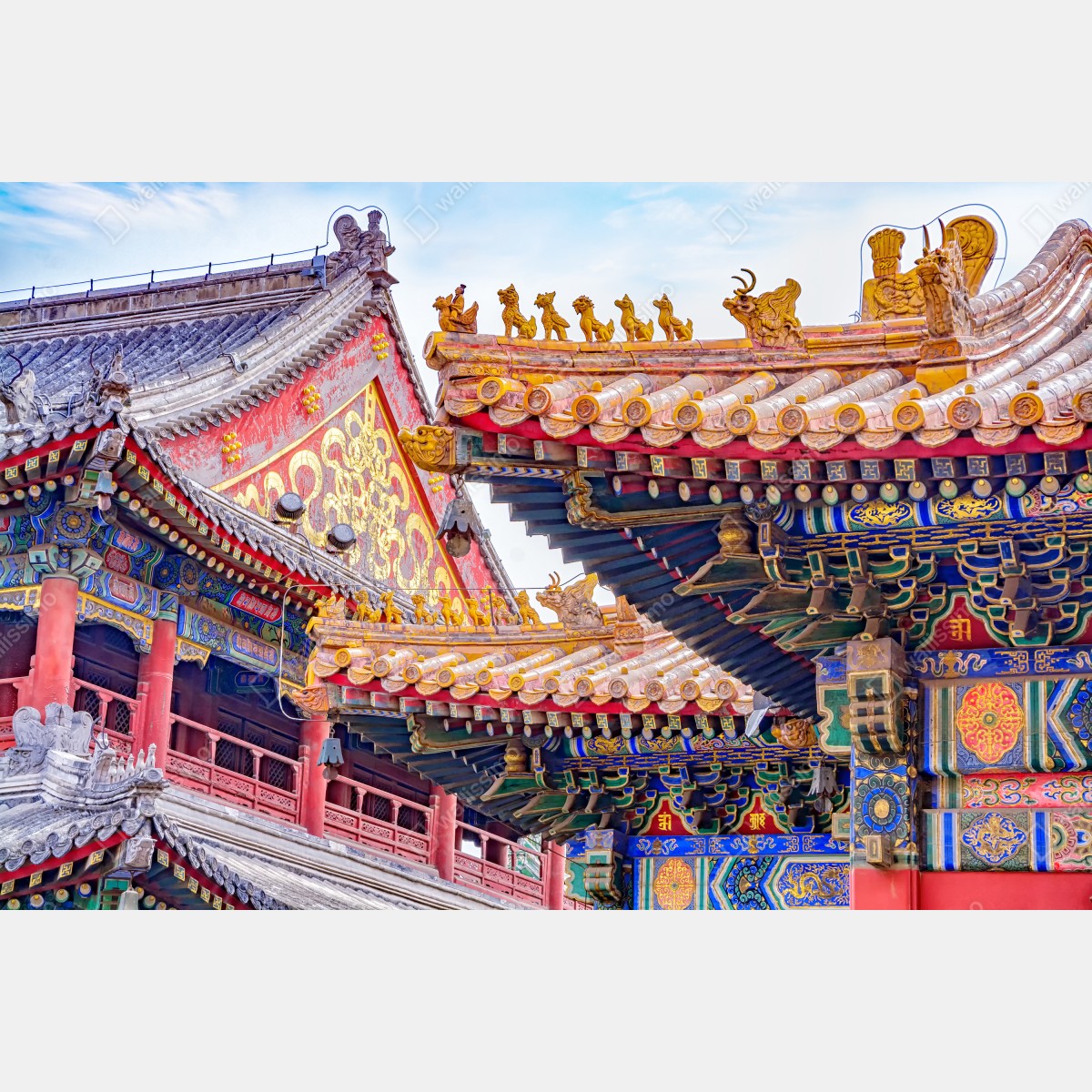 Naklejka repozycjonowalna ozdobny dach Lama Temple, Beijing – Wallissimo® Naklejka repozycjonowalna ozdobny dach Lama Temple, Beijing – Wallissimo®