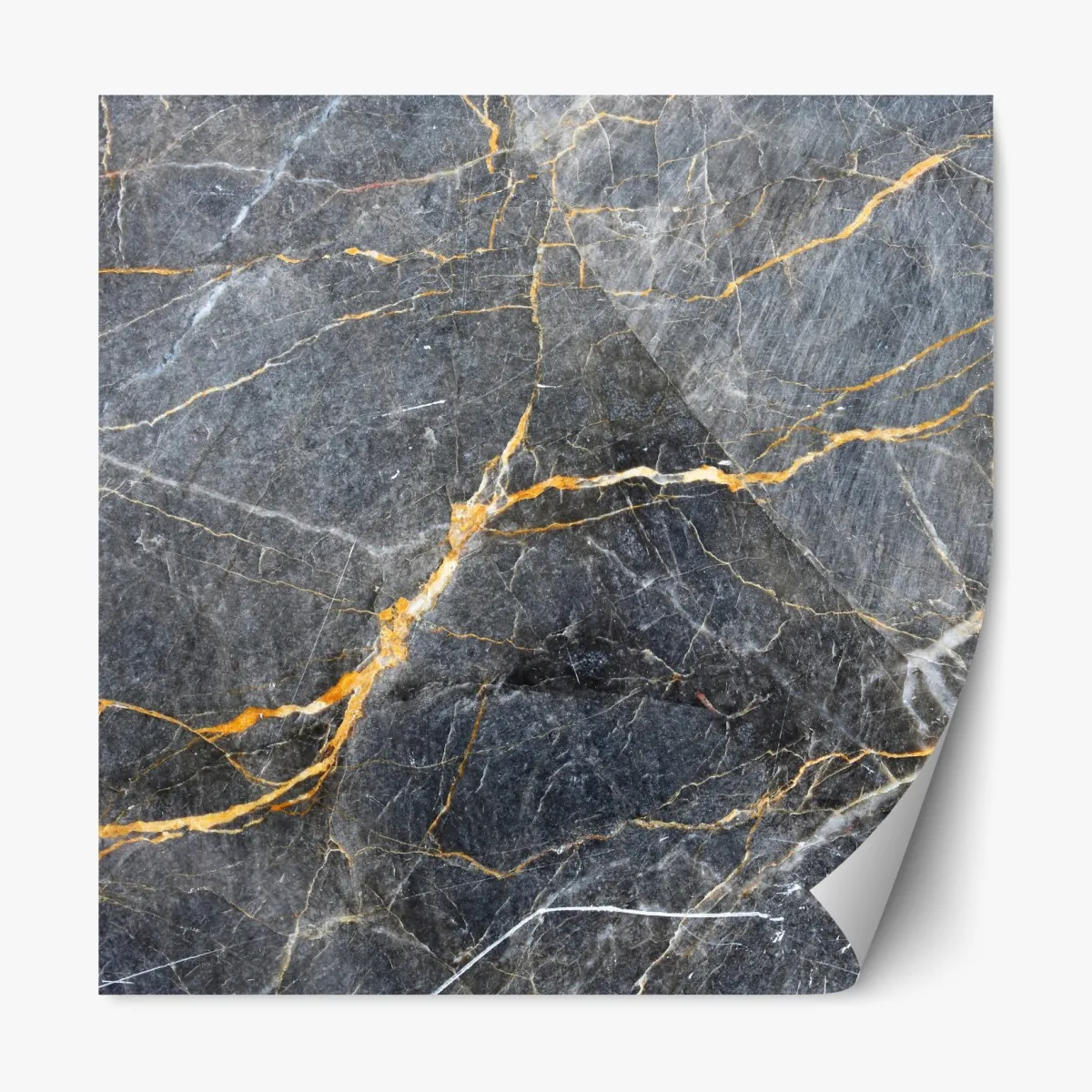 Naklejka repozycjonowalna ciemnoszary marmur ze złotymi żyłami – Wallissimo® Naklejka repozycjonowalna ciemnoszary marmur ze złotymi żyłami – Wallissimo®