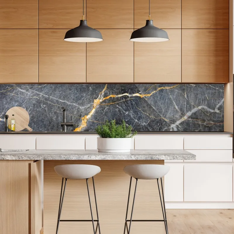 Naklejka repozycjonowalna ciemnoszary marmur ze złotymi żyłami – Wallissimo® Naklejka repozycjonowalna ciemnoszary marmur ze złotymi żyłami – Wallissimo®