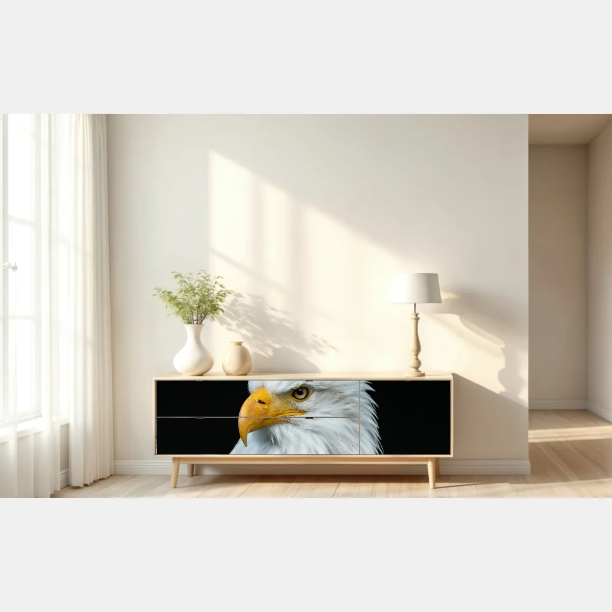 Naklejka repozycjonowalna majestatyczny portret bielika – Wallissimo® Naklejka repozycjonowalna majestatyczny portret bielika – Wallissimo®