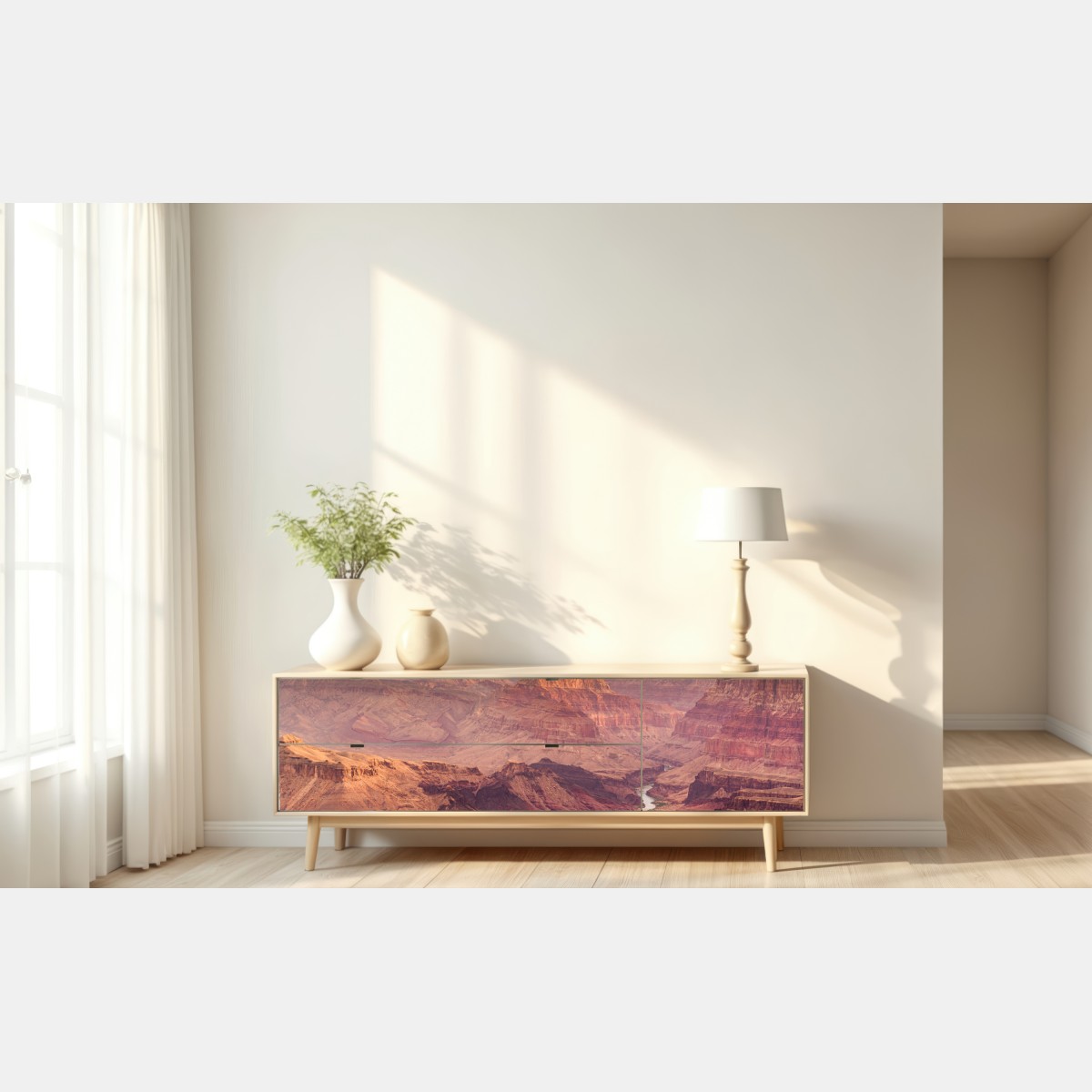 Naklejka repozycjonowalna Grand Canyon zachód słońca panorama – Wallissimo® Naklejka repozycjonowalna Grand Canyon zachód słońca panorama – Wallissimo®