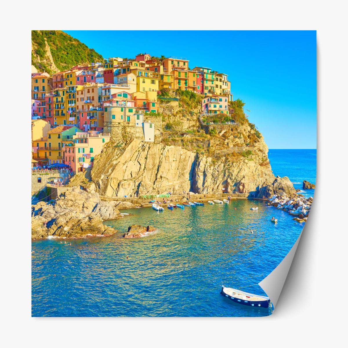 Repositionable sticker colorful coastal village at Cinque Terre