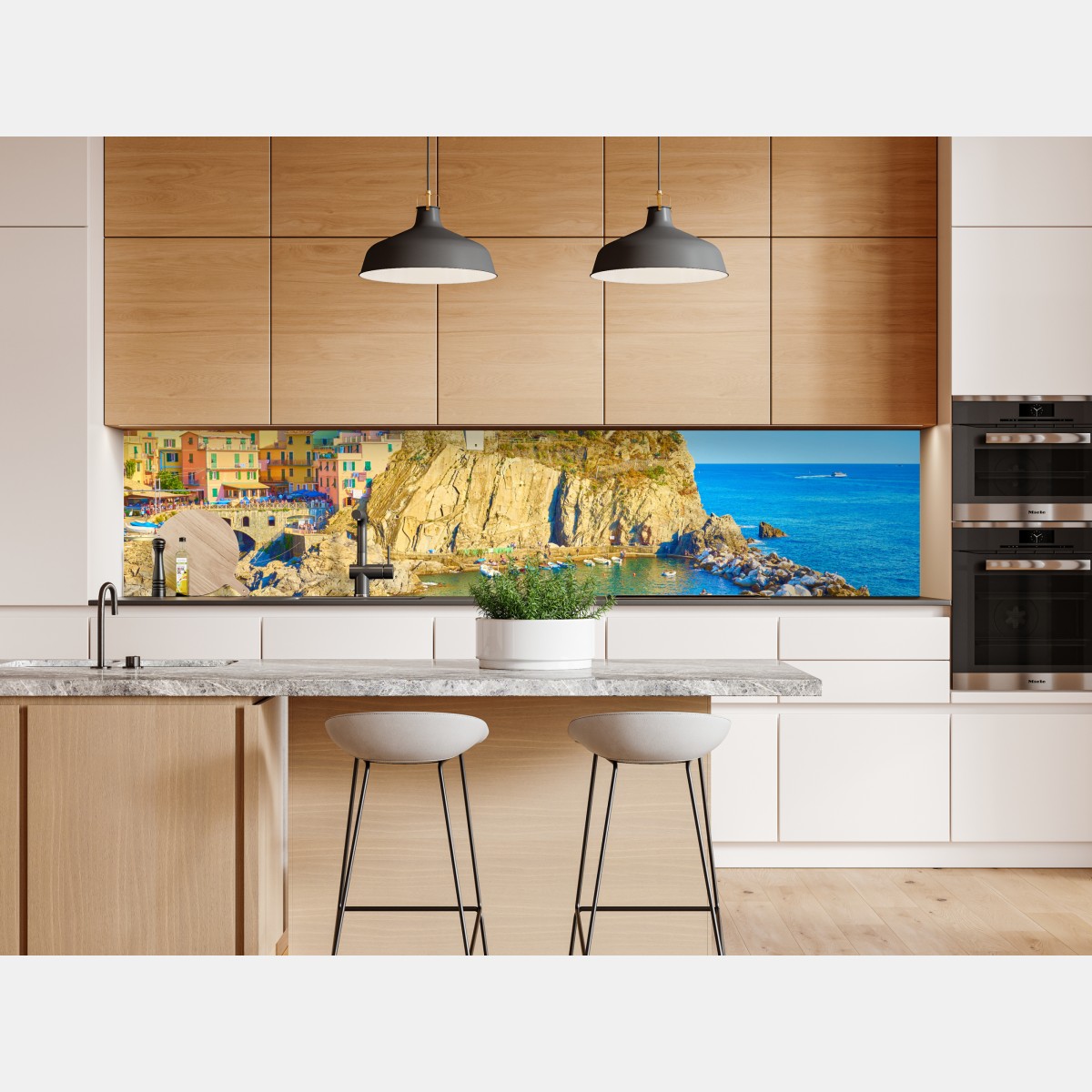 Naklejka repozycjonowalna kolorowa wioska nadmorska Cinque Terre – Wallissimo® Naklejka repozycjonowalna kolorowa wioska nadmorska Cinque Terre – Wallissimo®