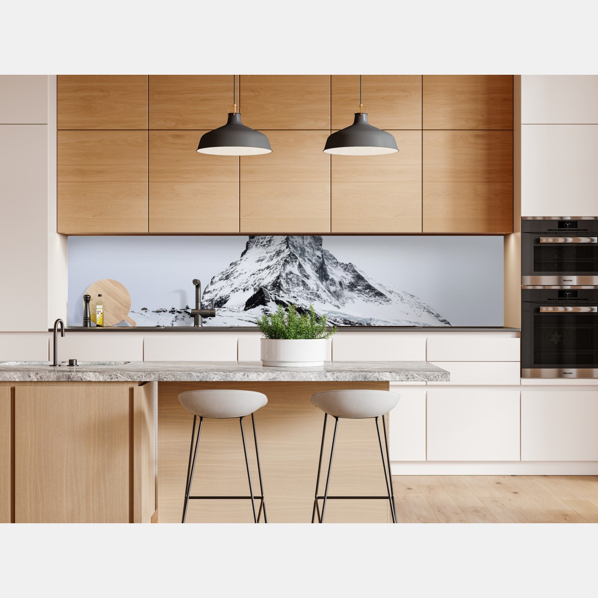 Naklejka repozycjonowalna samotny pokryty śniegiem szczyt górski – Wallissimo® Naklejka repozycjonowalna samotny pokryty śniegiem szczyt górski – Wallissimo®