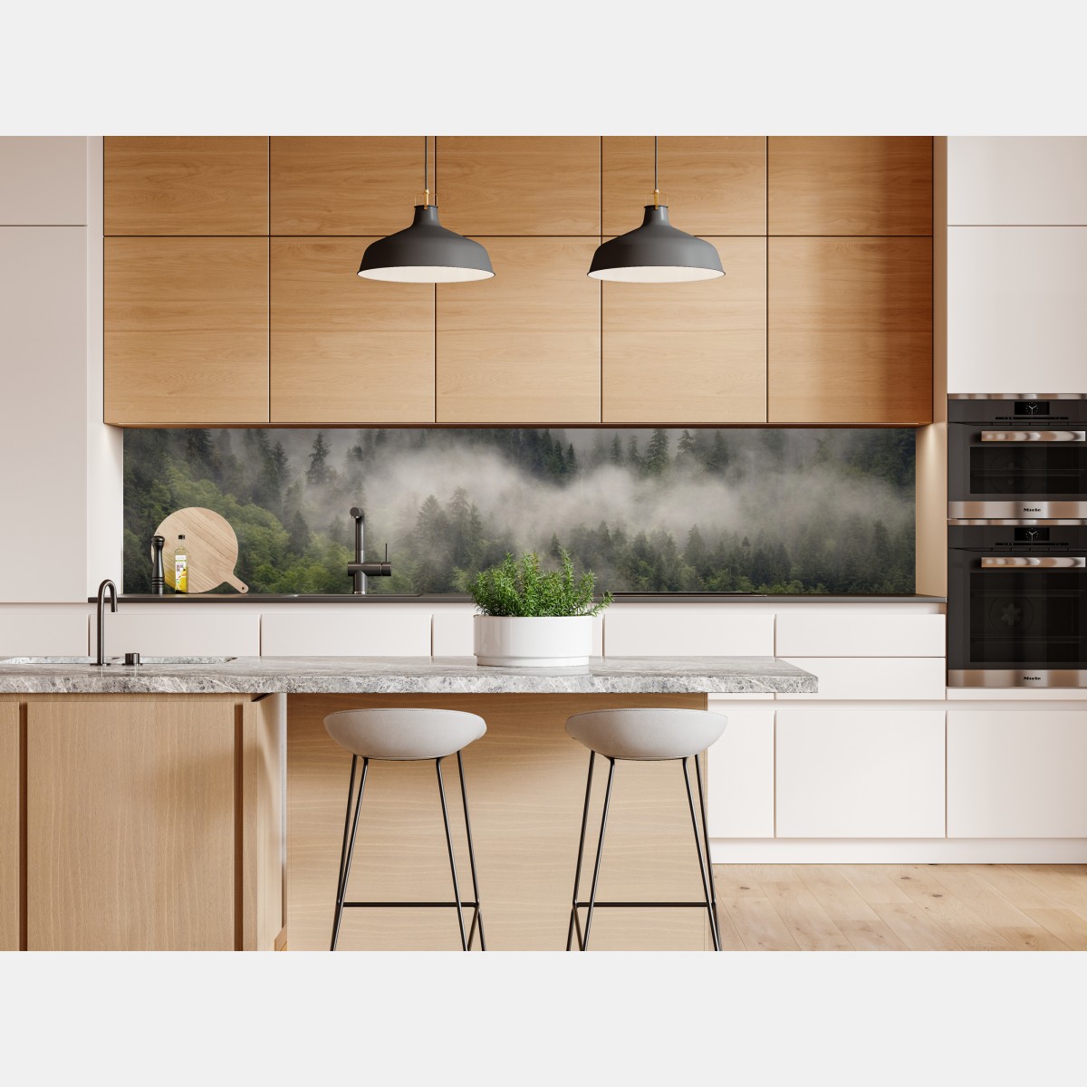 Naklejka repozycjonowalna mglisty las nad wybrzeżem, Kolumbia Brytyjska – Wallissimo® Naklejka repozycjonowalna mglisty las nad wybrzeżem, Kolumbia Brytyjska – Wallissimo®