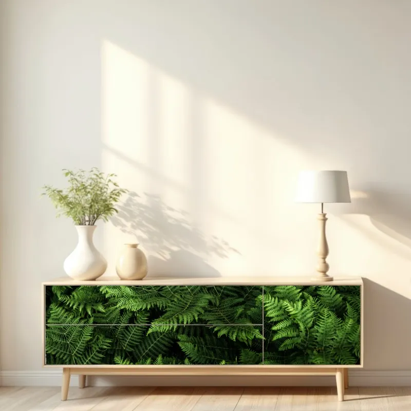 Naklejka repozycjonowalna delikatny niebieski wzór botaniczny – Wallissimo®