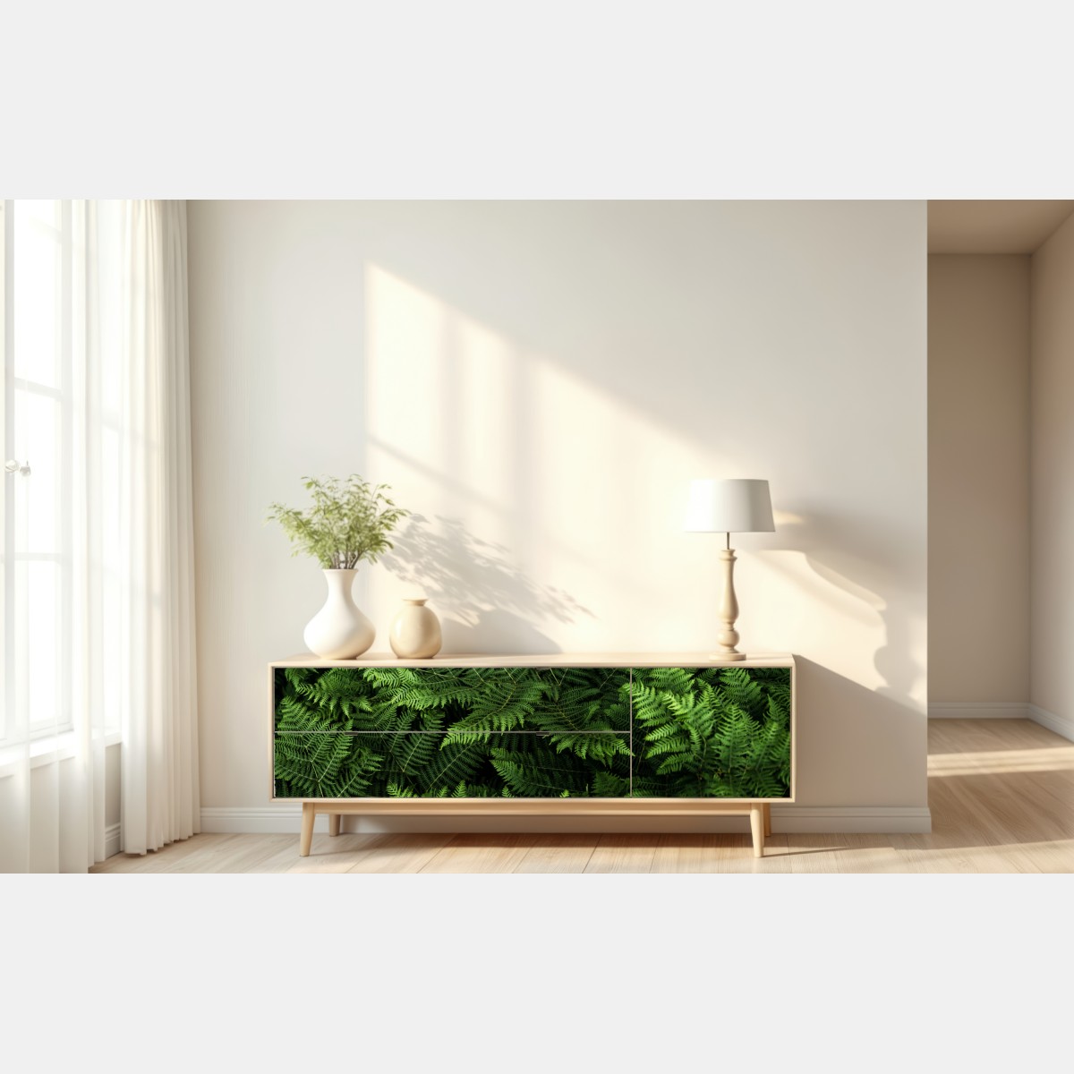 Naklejka repozycjonowalna bujna zielona paproć – Wallissimo® Naklejka repozycjonowalna bujna zielona paproć – Wallissimo®