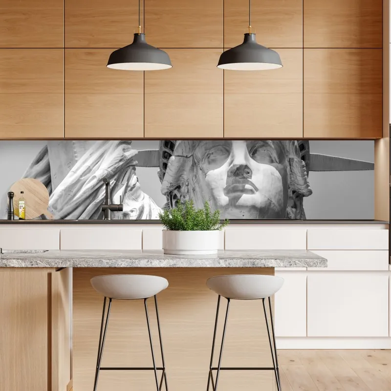 Naklejka repozycjonowalna majestatyczny ryczący lew w monochromie – Wallissimo®