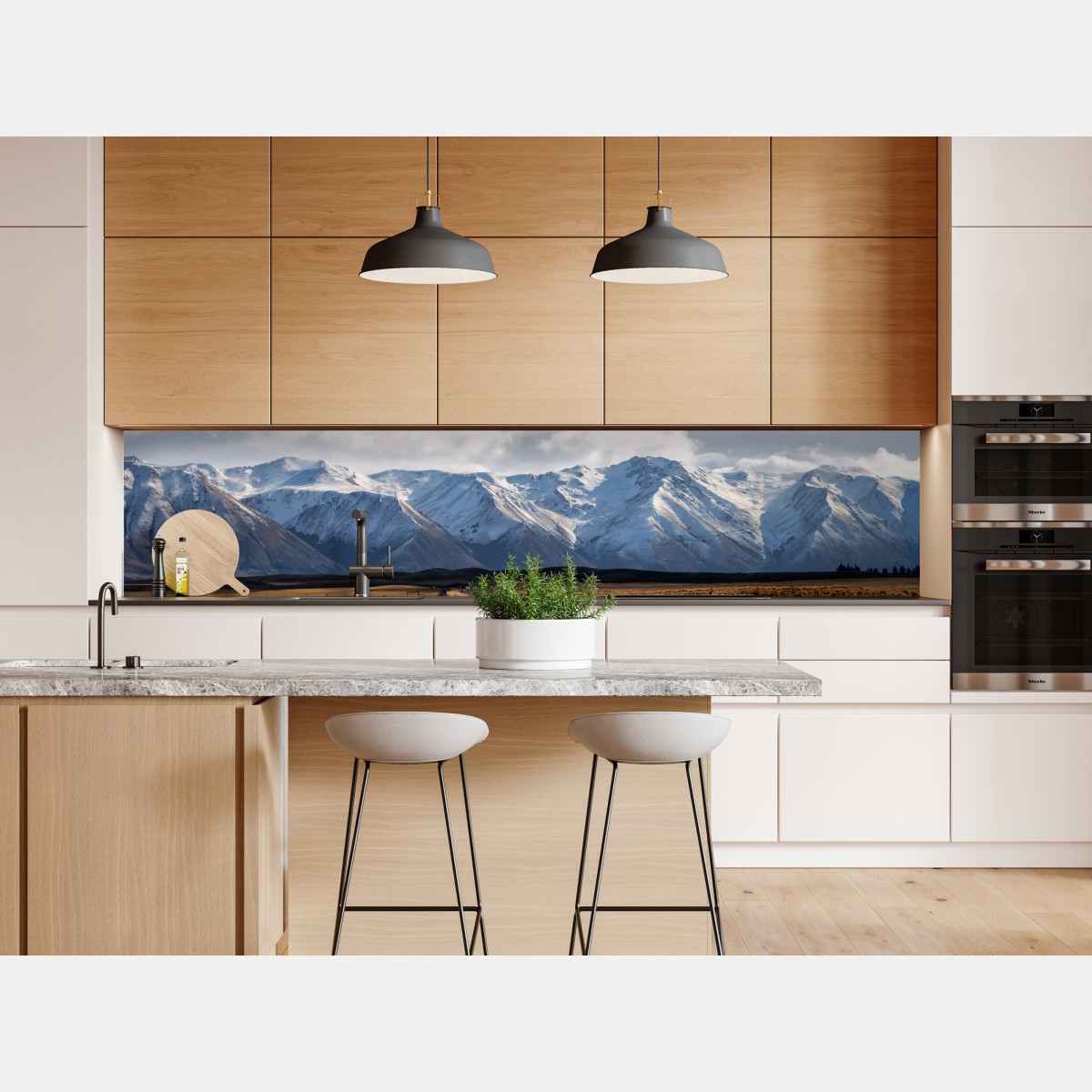 Naklejka repozycjonowalna droga prowadząca do ośnieżonych gór, Nowa Zelandia – Wallissimo® Naklejka repozycjonowalna droga prowadząca do ośnieżonych gór, Nowa Zelandia – Wallissimo®