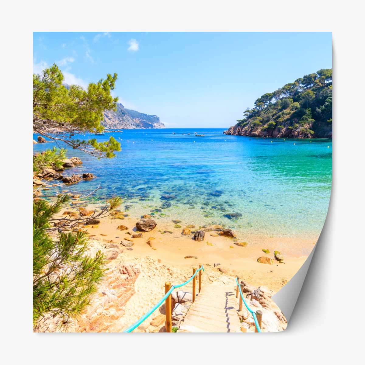Repositionable sticker steps to Aiguablava beach, Costa Brava