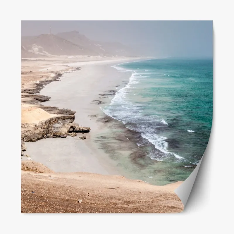 Naklejka repozycjonowalna widok z lotu ptaka na zatokę Port de Sóller – Wallissimo®