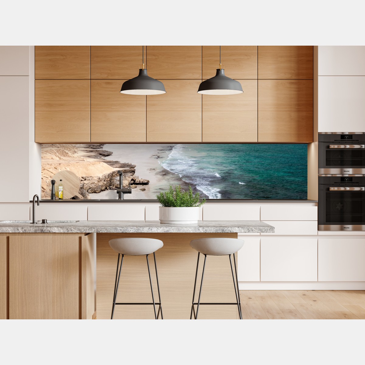 Naklejka repozycjonowalna spokojne turkusowe wybrzeże nad pustynnymi klifami – Wallissimo® Naklejka repozycjonowalna spokojne turkusowe wybrzeże nad pustynnymi klifami – Wallissimo®