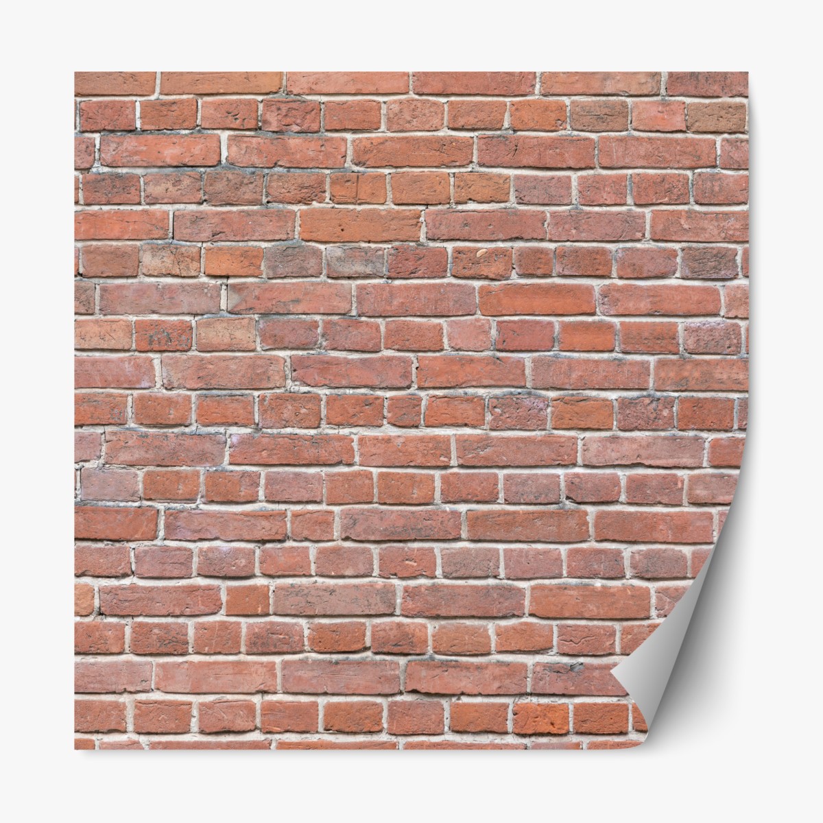 Repositionable sticker exposed red brick wall texture