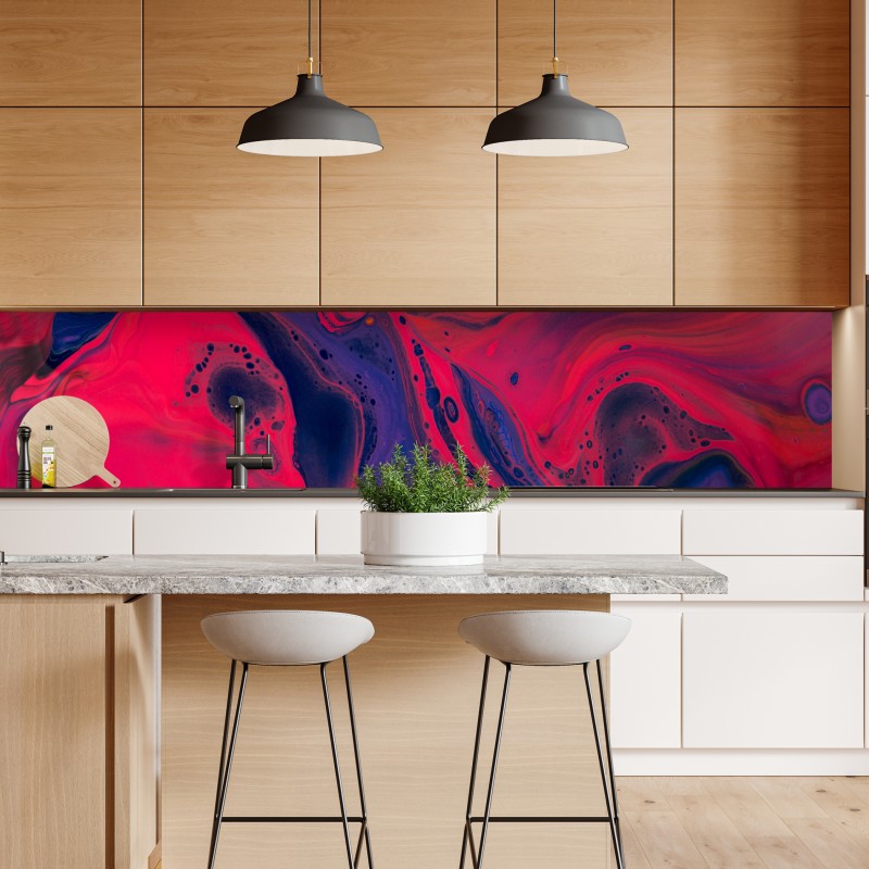 Naklejka repozycjonowalna żywa różowa abstrakcja płynna – Wallissimo® Naklejka repozycjonowalna żywa różowa abstrakcja płynna – Wallissimo®